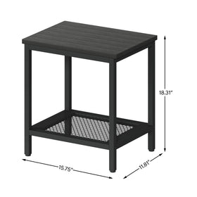 KAAPSAM weather-resistant black table endures sun and rain for lasting outdoor use.