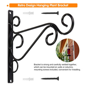 KABB black iron hanging bracket holding a lantern for outdoor lighting