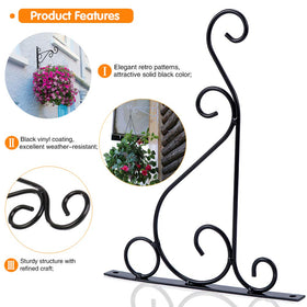 KABB black iron hanging bracket supporting wind chimes in a garden