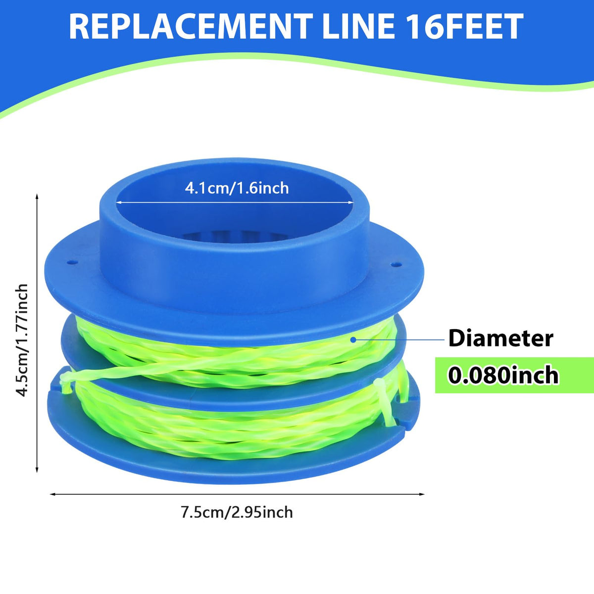 Kaberalty KLS124-03 0.080-inch dual-line for efficient grass cutting.