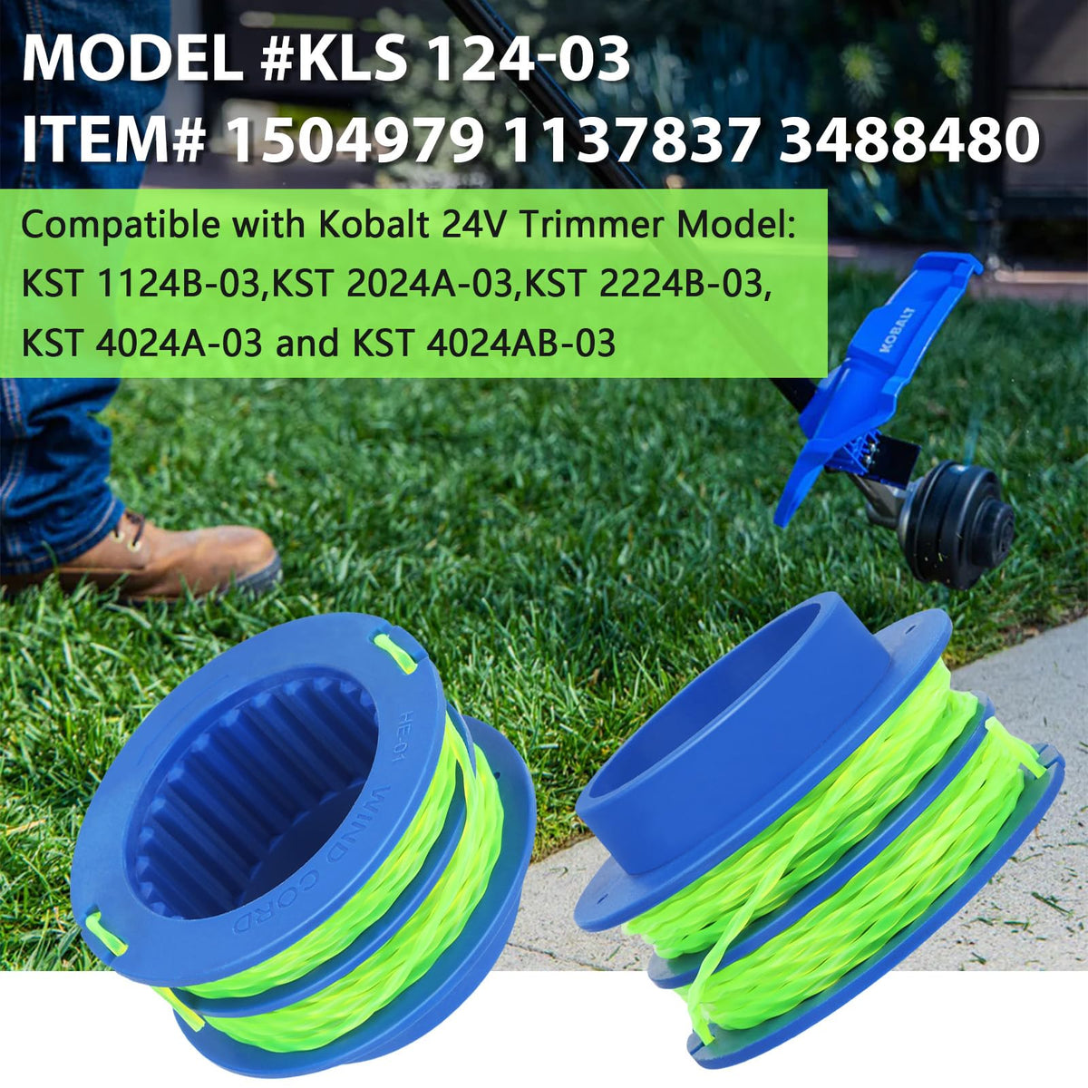 Kaberalty KLS124-03 compatible with Kobalt 24V trimmers.