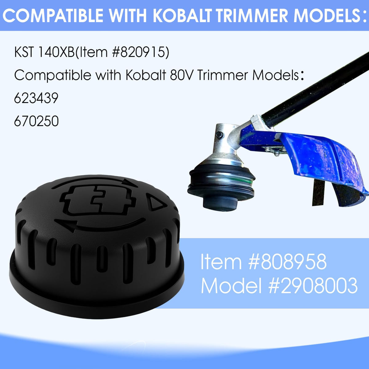 KST140XB knob enabling smooth trimmer head feeding for consistent cuts