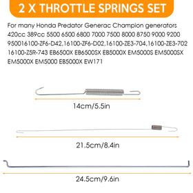 Kaberalty throttle return springs set for Briggs & Stratton engines improves idle control.