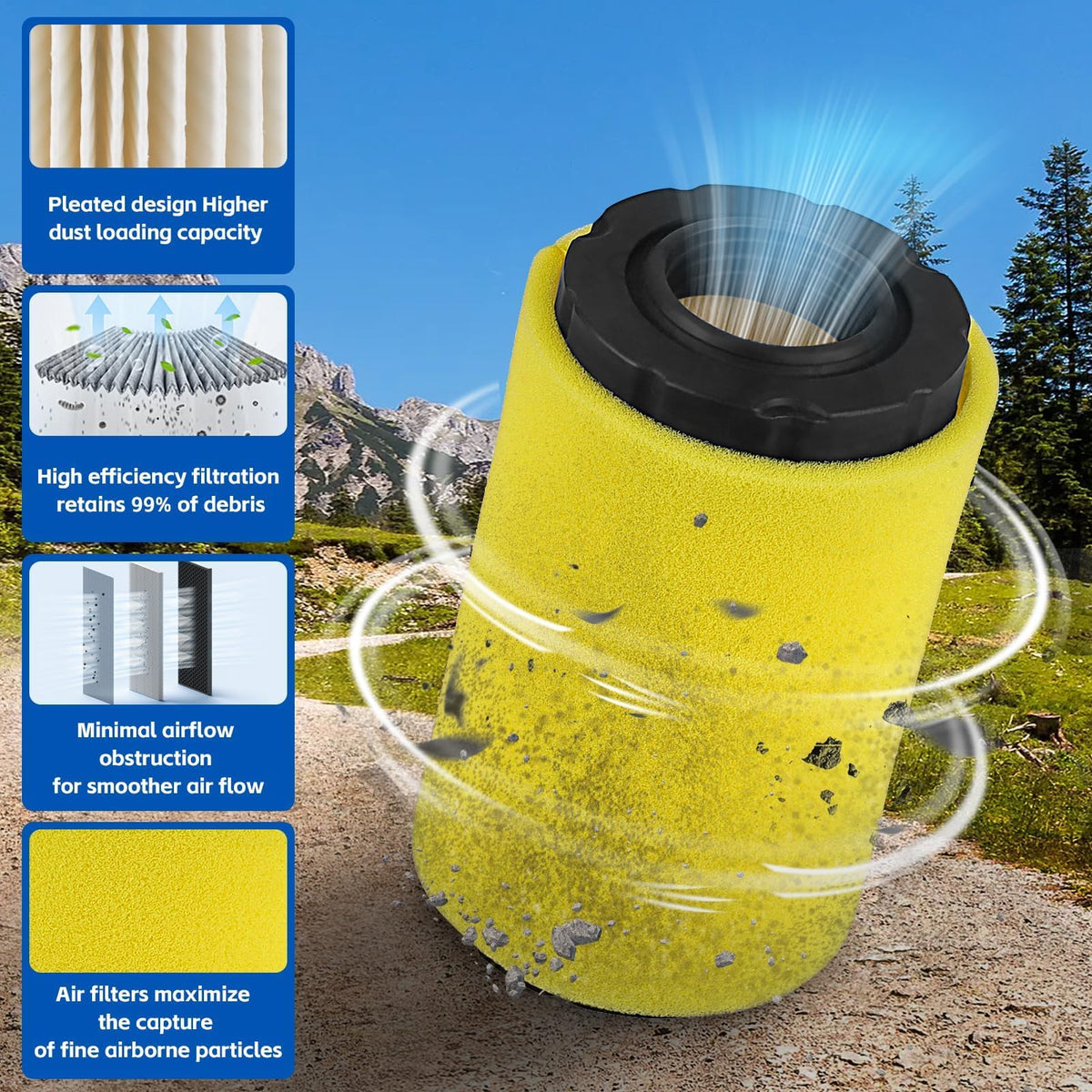 Kabing air filter Craftsman YT3000 compatibility supports reliable mowing.