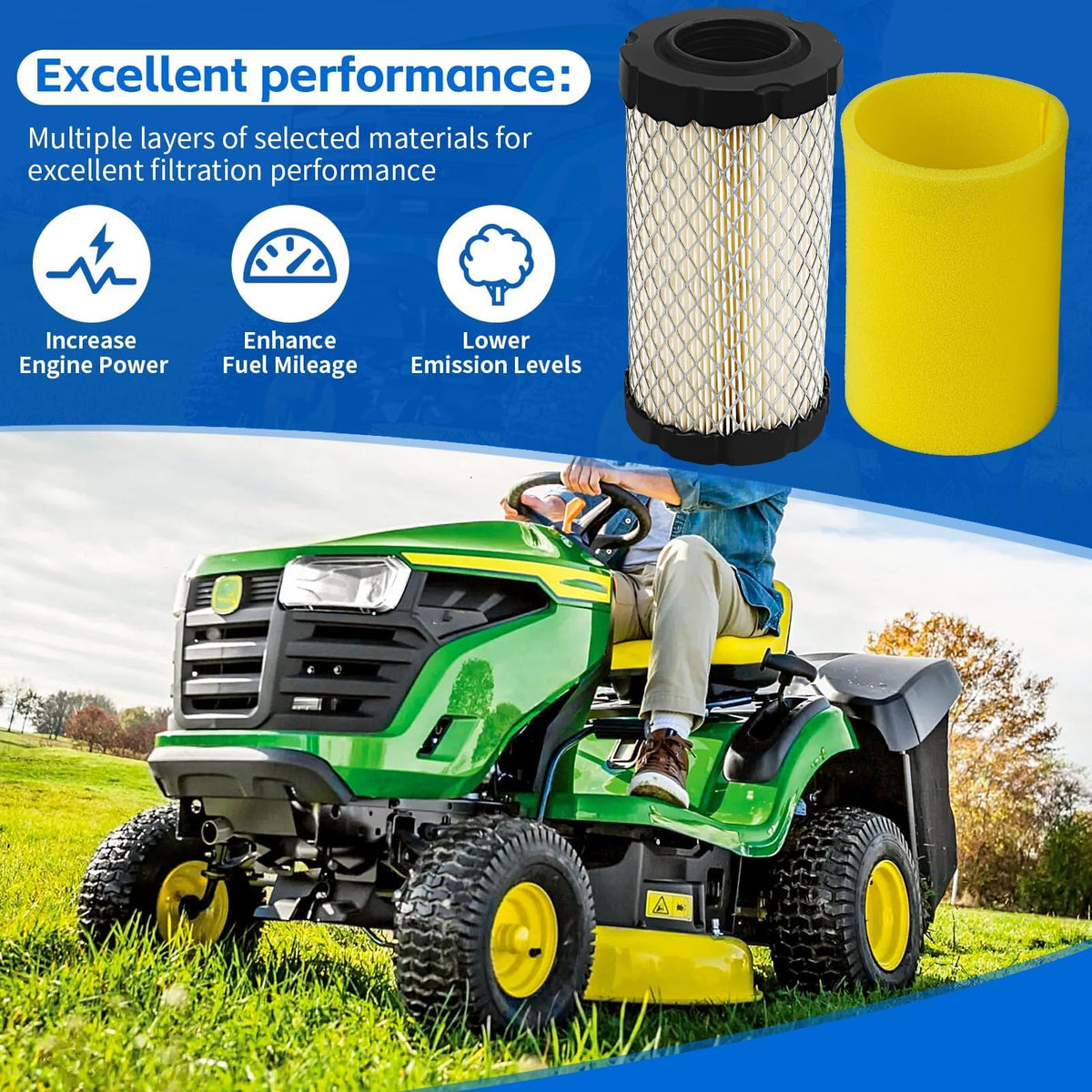 Kabing double-layer design for higher dust holding capacity.