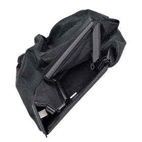 Kacarber grass bag being emptied highlights simple disposal and maintenance.