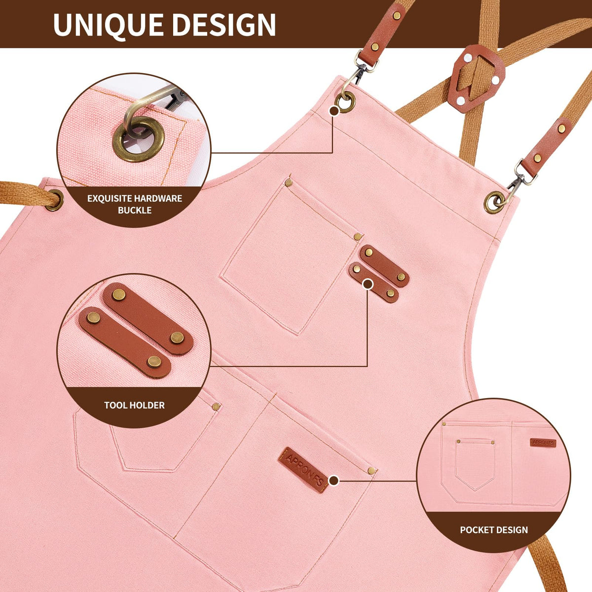 KACHUAN BEAR chef apron canvas texture emphasizing rugged material and easy cleaning