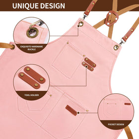 KACHUAN BEAR chef apron canvas texture emphasizing rugged material and easy cleaning