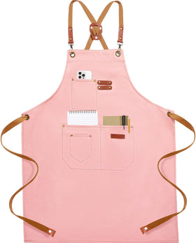 KACHUAN BEAR chef apron front view highlighting durable canvas for cooking and grilling