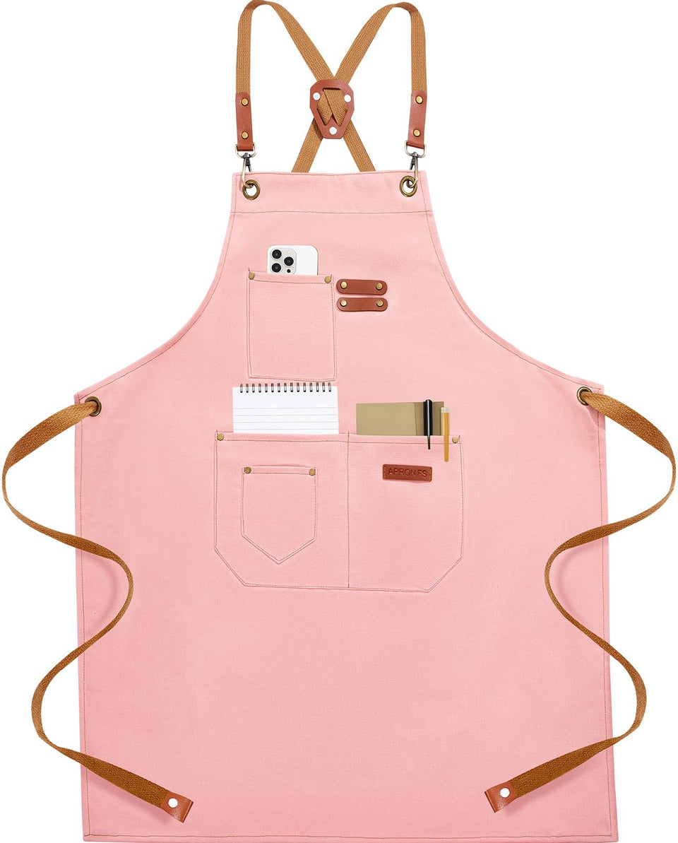 KACHUAN BEAR chef apron front view highlighting durable canvas for cooking and grilling