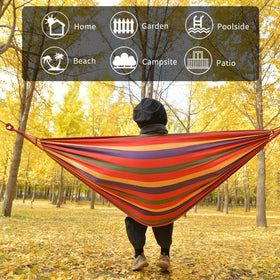 KACHUAN BEAR Rainbow Hammock packed in travel bag for easy transport.