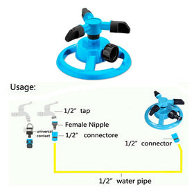 Kadaon lawn sprinkler wide coverage shows diameter at various pressures.