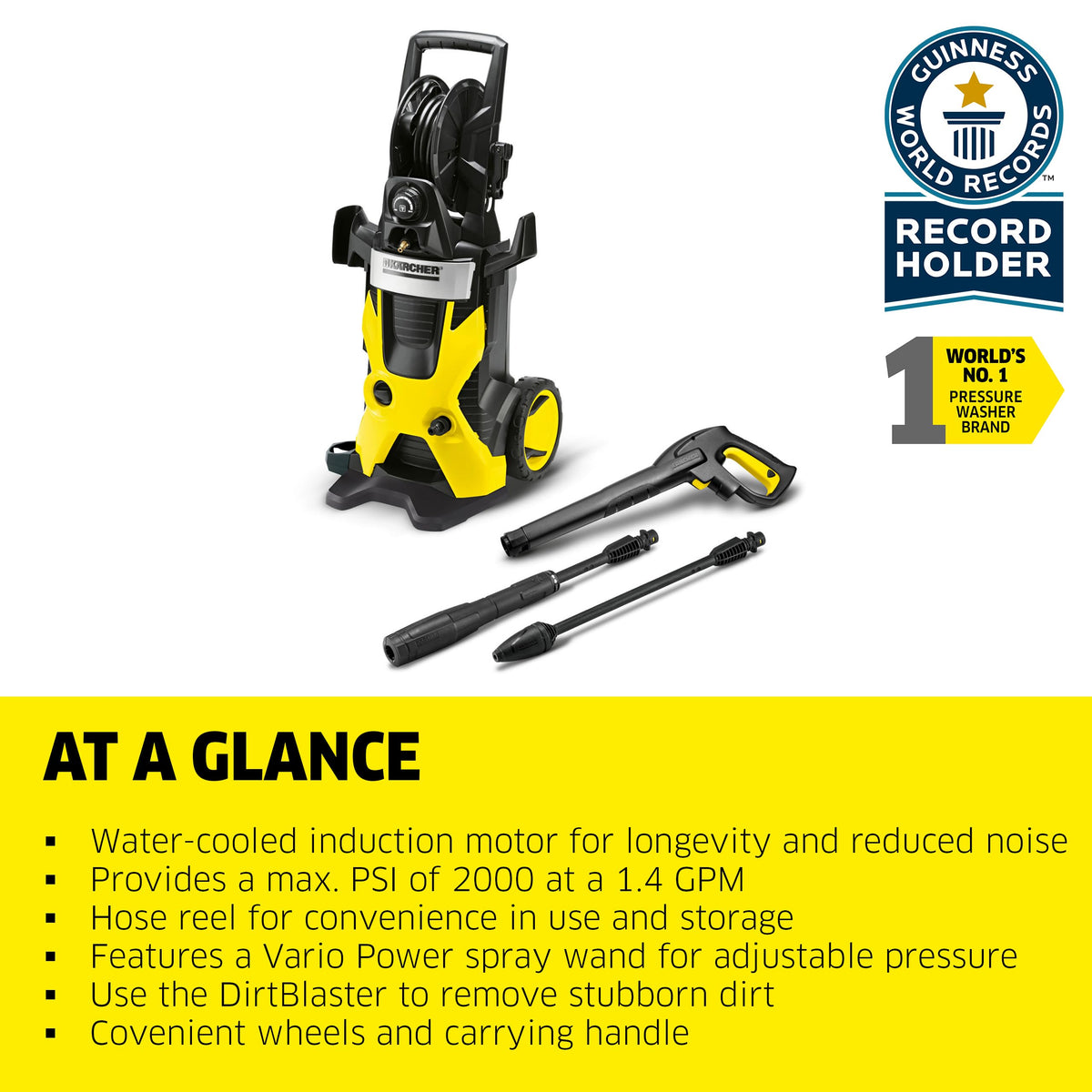 Kärcher K5 Premium dirtblaster wand blasts away stubborn grime on surfaces
