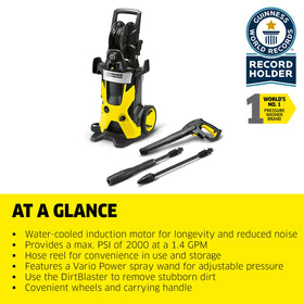 Kärcher K5 Premium dirtblaster wand blasts away stubborn grime on surfaces