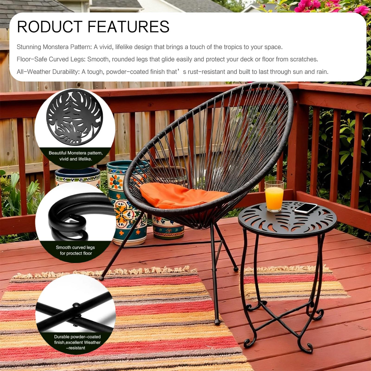 Kaesithar weather-resistant metal resists sun and rain outdoors