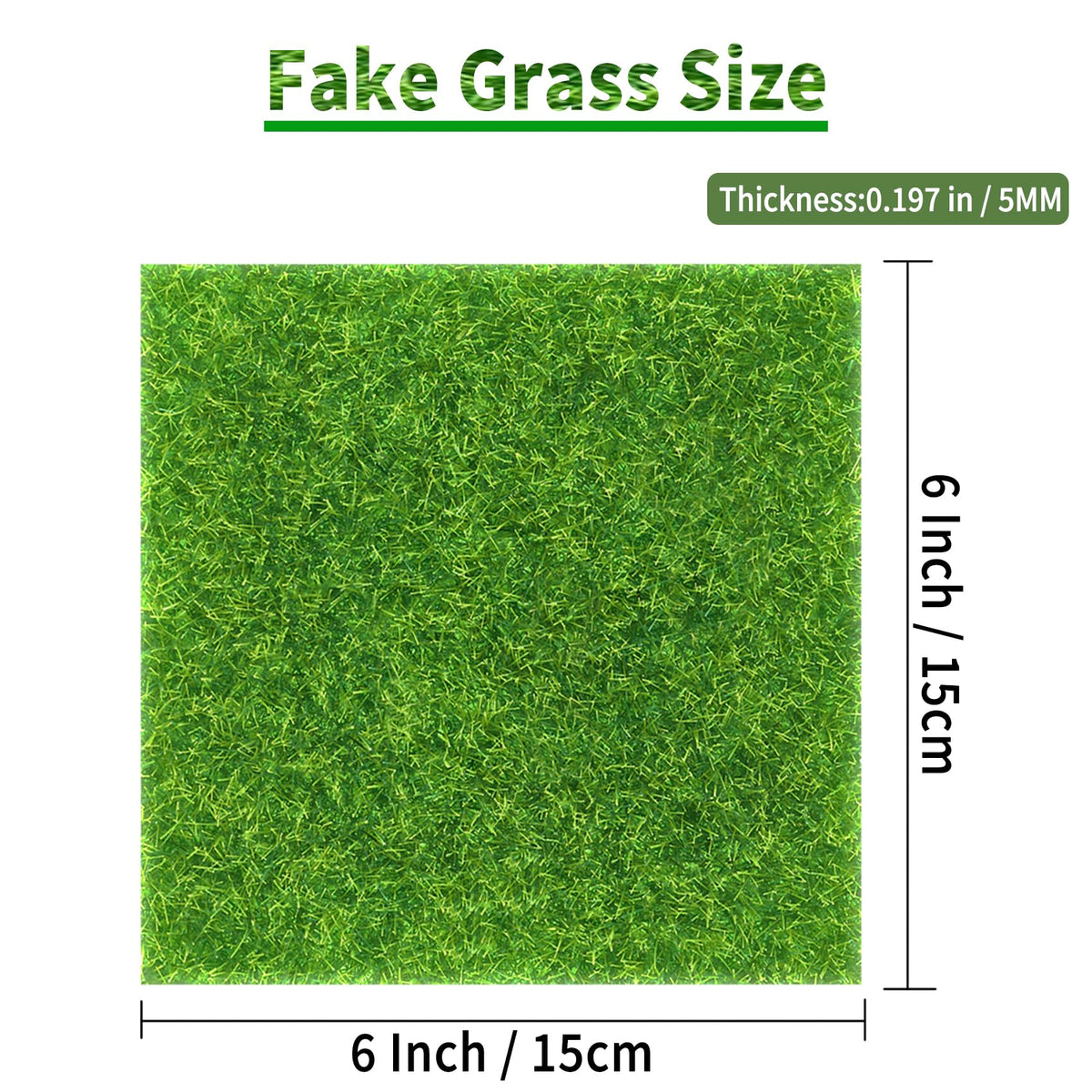 KAEZDD Fairy garden top view showing artificial grass square tiles