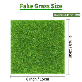 KAEZDD Fairy garden top view showing artificial grass square tiles