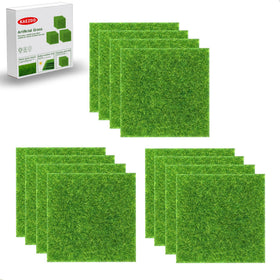 KAEZDD artificial grass tile 6x6 pack for crafts and indoor/outdoor mock lawn displays