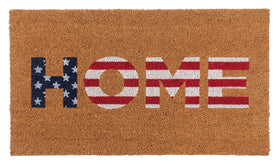 KAF Home American Flag coir doormat, front view, welcoming entryways.