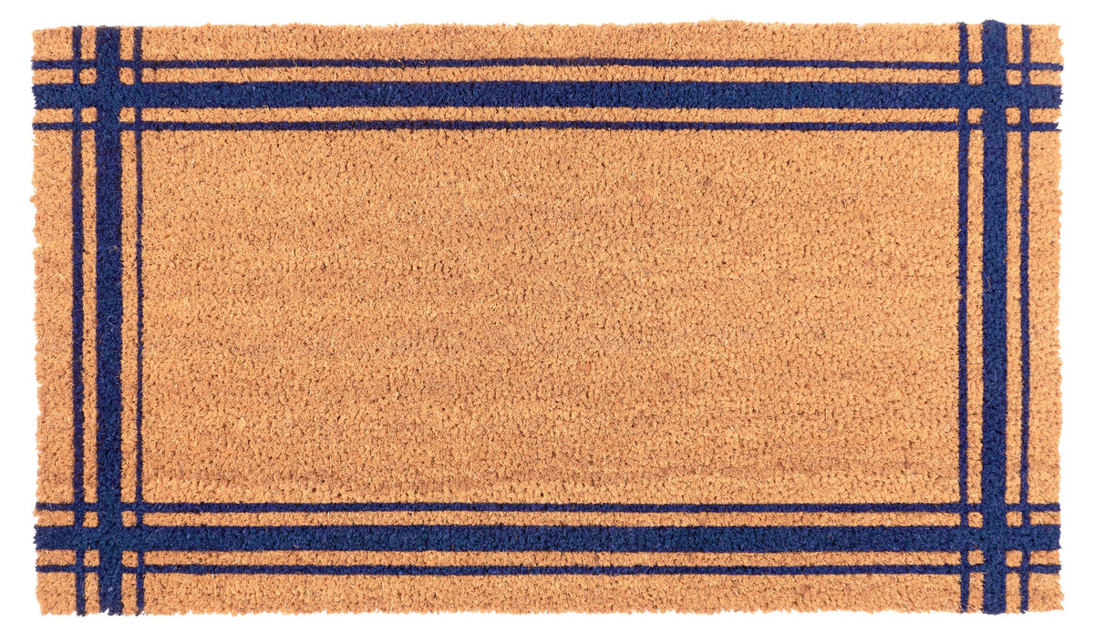 KAF Home coir doormat blue at the front door with dirt control