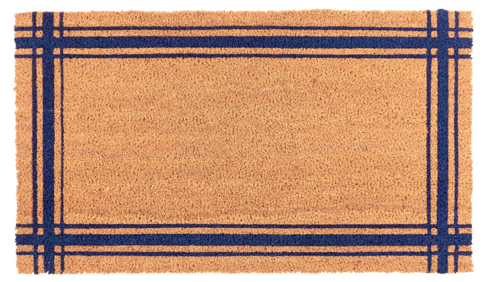 KAF Home coir doormat blue at the front door with dirt control
