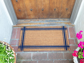 KAF Home blue doormat designed for weather resistance