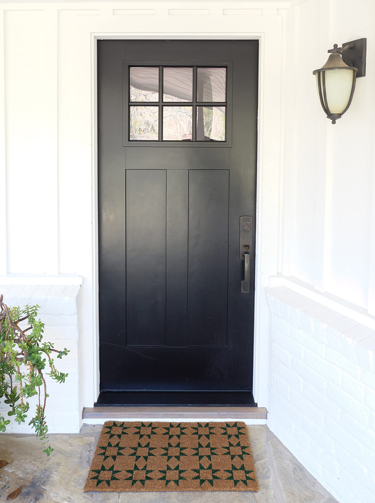 KAF Home coir doormat green close-up fiber details highlight natural textures