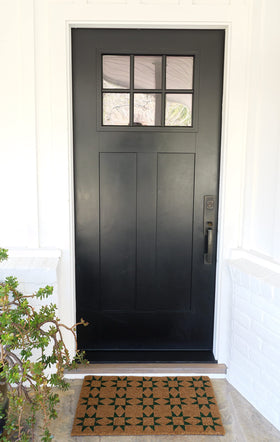 KAF Home coir doormat green entryway scene demonstrates high-traffic, mud-repelling use