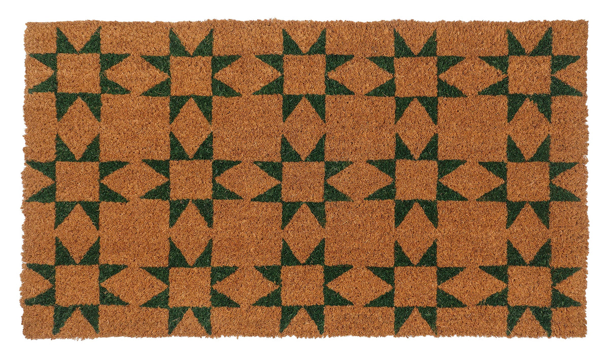 KAF Home coir doormat green front view highlighting durable, weather-ready design
