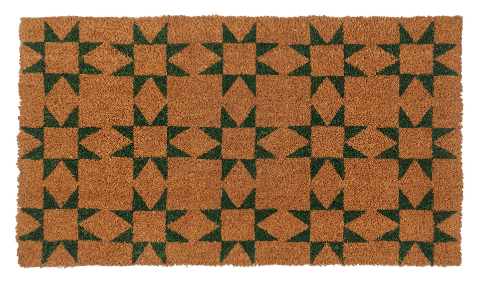 KAF Home coir doormat green front view highlighting durable, weather-ready design