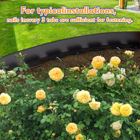Kafuzi flexible plastic border guides garden paths precisely.