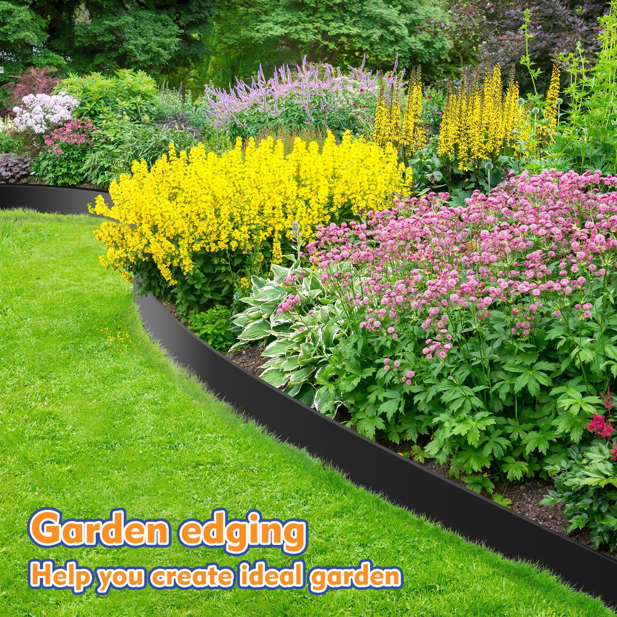 Kafuzi sturdy U-shaped nails secure borders against yard wear.