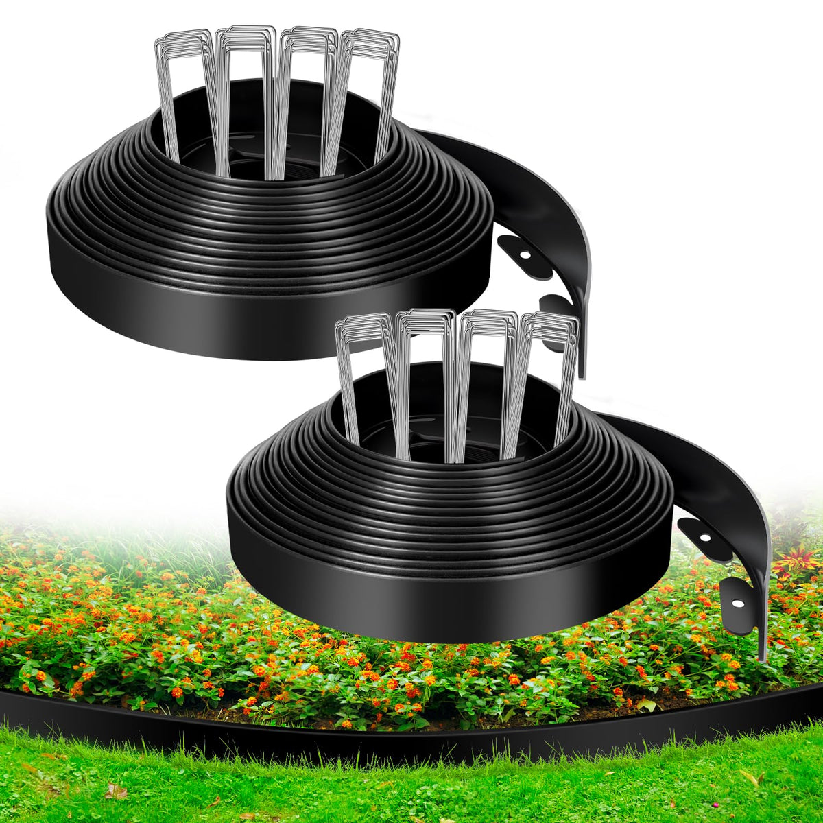 Kafuzi landscape edging defines clean garden borders with 100 ft length
