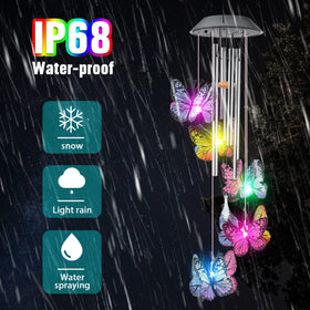 KAHACIYO Four-tube design with five butterfly LED lamps, harmonious sounds in wind.