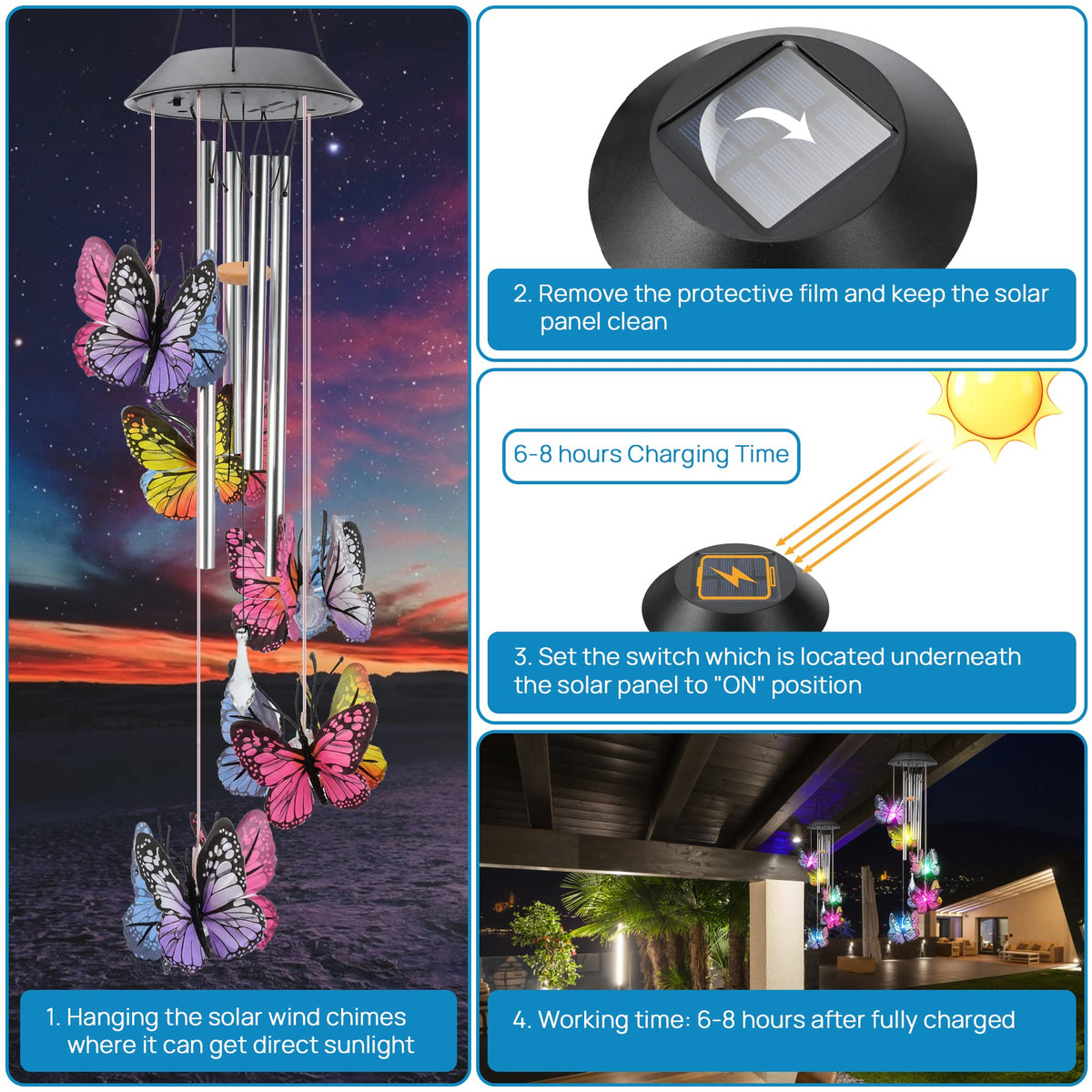 KAHACIYO Solar wind chimes as unique gift, meaningful decor for holidays.