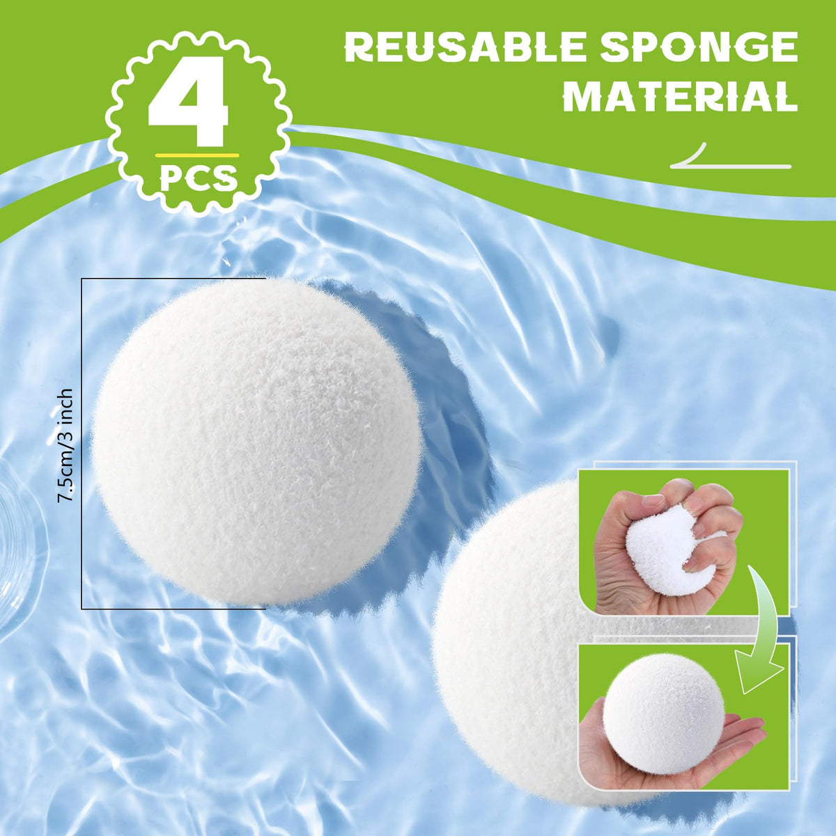 Kaifansun multi-purpose absorber ball for bath, pool, and spa tasks.
