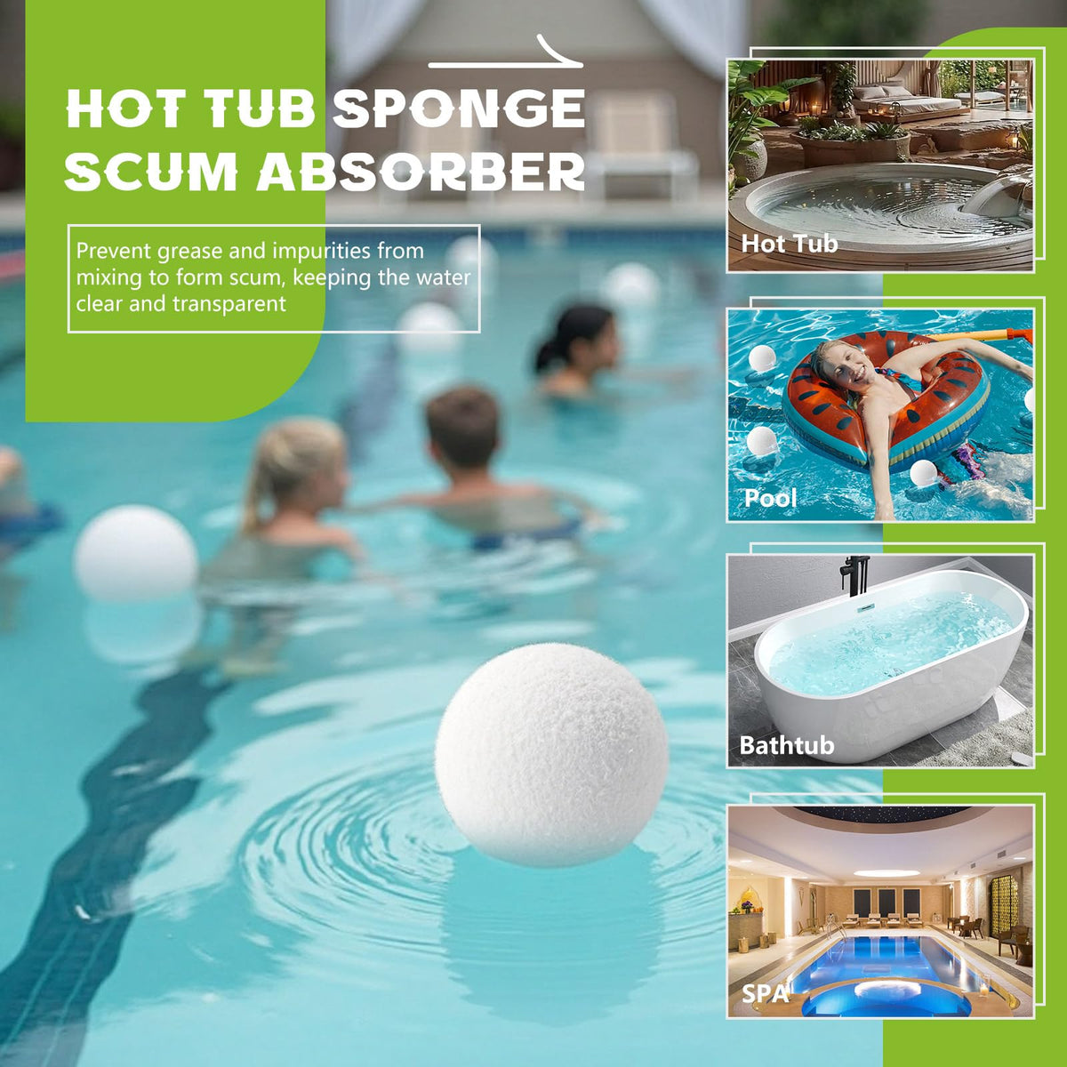 Kaifansun scum absorber ball being rinsed for reuse
