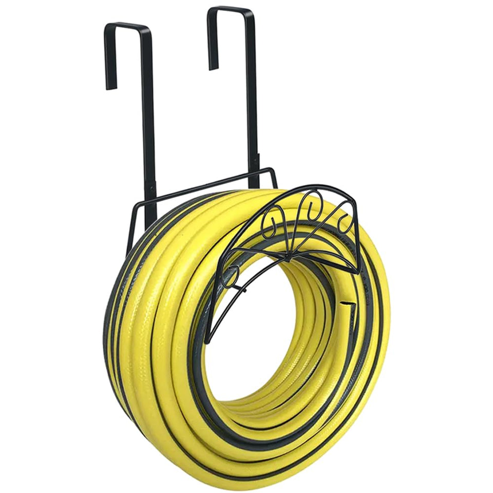 Kaileyouxiangongsi garden hose holder wall mount in black keeps hoses organized and accessible.