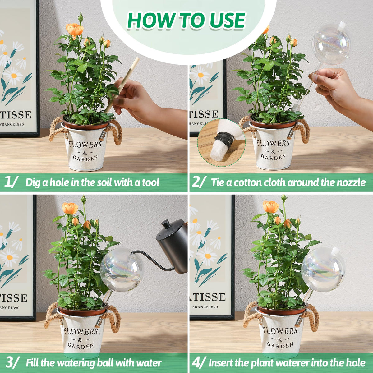 Kaimfdg travel-ready watering globe keeps plants hydrated during trips.