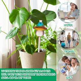 Kaimfdg travel-friendly globes keep plants hydrated away from home.