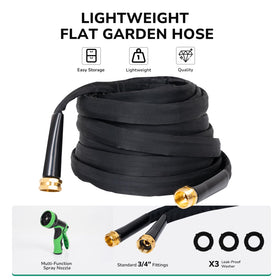 KAINGA flat hose stored neatly for space saving and quick setup.