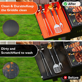 Kaisiking heat-resistant silicone protects countertops from heat and stains during cooking.