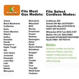 KAITAI universal-fit works with Echo, Stihl, and Dewalt