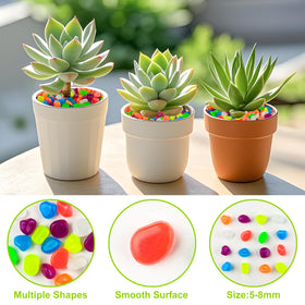 Kaiyuan Dynasty glow pebbles add subtle color to patio decoration.