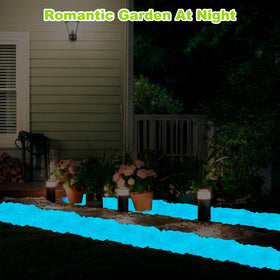 Kaiyuan Dynasty blue glow rocks decorate planters with gentle illumination