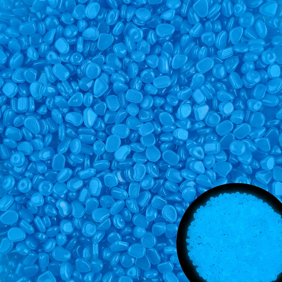 Kaiyuan Dynasty blue glow rocks illuminate a walkway for night safety