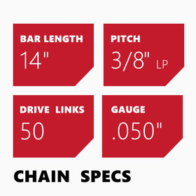 KAKEI chain on bar demonstrates low kickback performance during cutting.