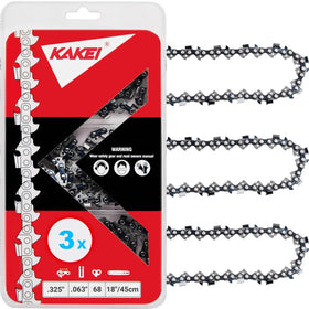 KAKEI 18-inch chain with 325 pitch and 0.063 gauge for strong, smooth cuts