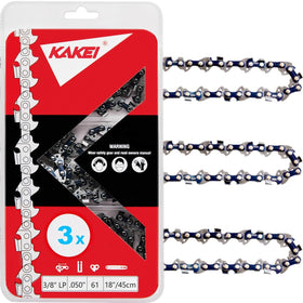 KAKEI 18-inch chain with 3/8 LP pitch and 61 drive links for Stihl compatibility