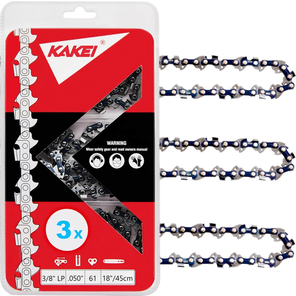 KAKEI 18-inch chain with 3/8 LP pitch and 61 drive links for Stihl compatibility